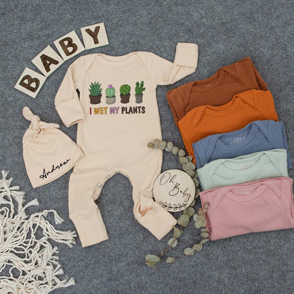 I Wet My Plants Baby Bodysuit Funny Cactus Plant Romper Cute Natural Baby Girl Boy Newborn Outfit Gift