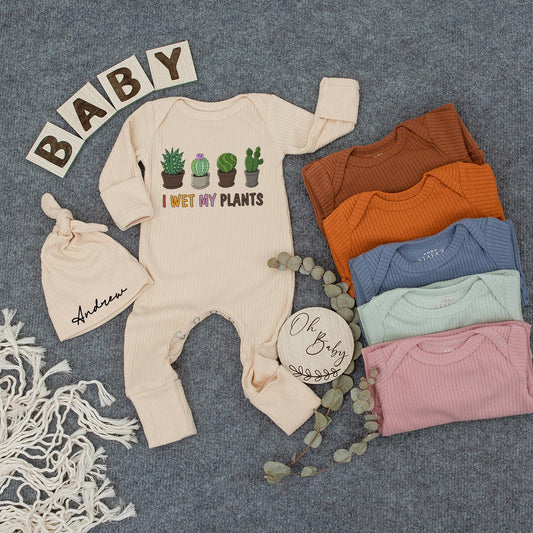 I Wet My Plants Baby Bodysuit Funny Cactus Plant Romper Cute Natural Baby Girl Boy Newborn Outfit Gift