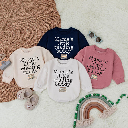 Mama’s Little Reading Buddy Bubble Romper – Cute Baby Reading Outfit – Personalized Baby Romper for Book Lovers – Perfect Baby Gift
