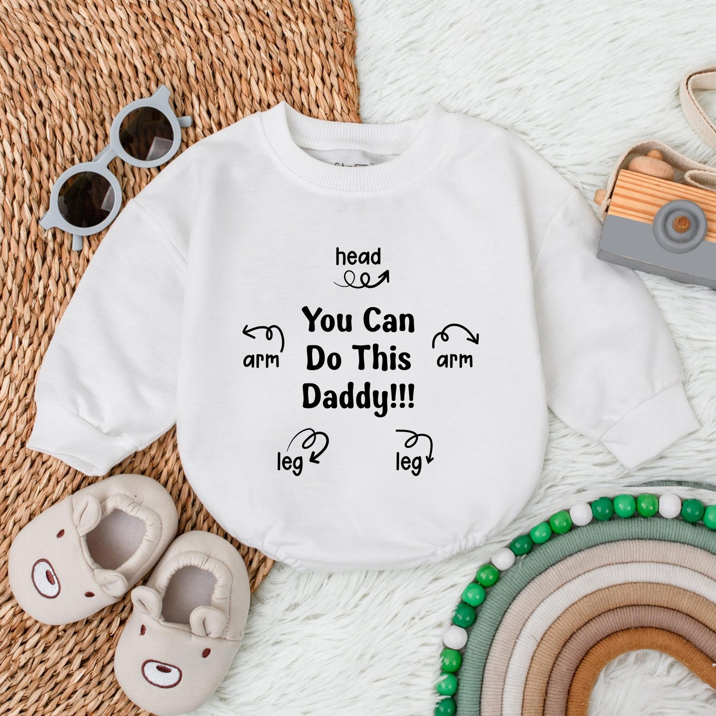 "You can do this daddy" Baby Bubble Romper, a sweet Newborn Bodysuit. Perfect Father's Day Gift Minimalist Infant Baby Shower Present Clothing