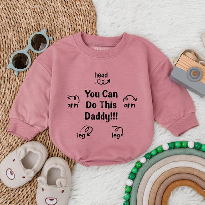 "You can do this daddy" Baby Bubble Romper, a sweet Newborn Bodysuit. Perfect Father's Day Gift Minimalist Infant Baby Shower Present Clothing