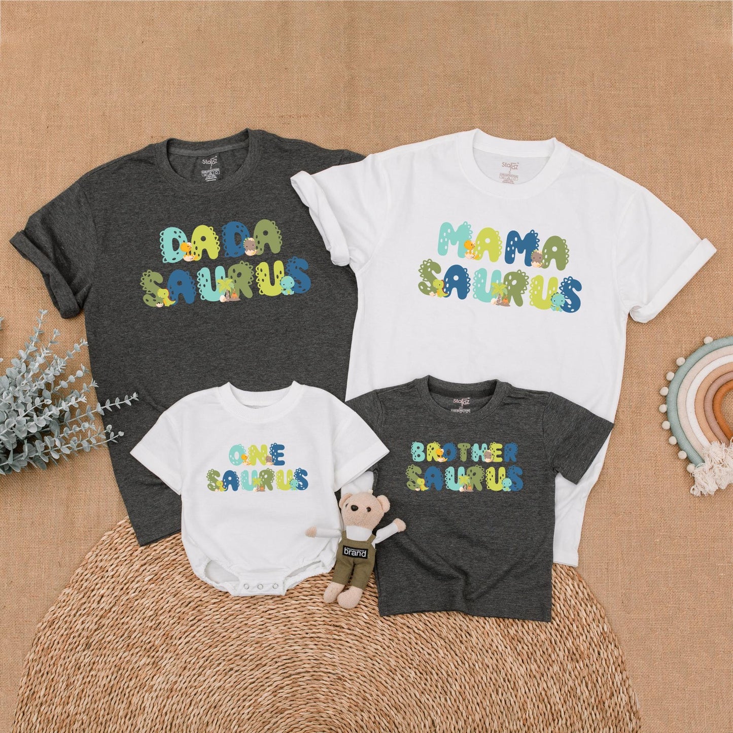 Oneasaurus Dinosaur Family Birthday Matching Shirts Mommy and Me First Birthday Boy Dino Outfit