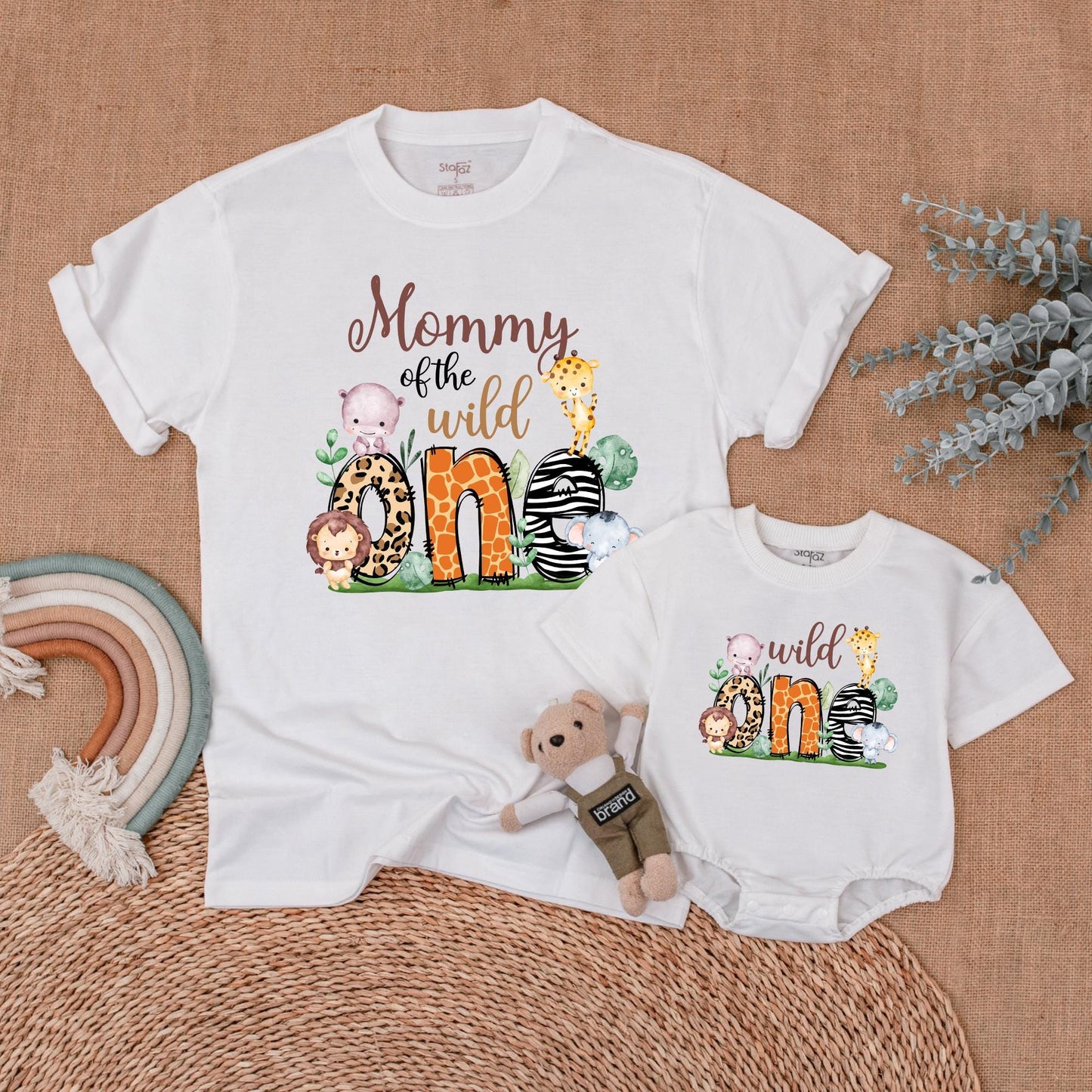 Wild One Safari Birthday Family Matching Shirt Mommy and Me Outfit Boys First Birthday
