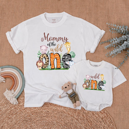 Wild One Safari Birthday Family Matching Shirt Mommy and Me Outfit Boys First Birthday