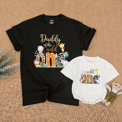Wild One Safari Birthday Family Matching Shirt Mommy and Me Outfit Boys First Birthday