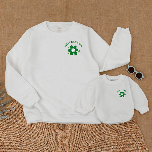 Lucky Mama and Baby Era Sweatshirt St Patrick's Day Mommy and Me Outfit Family Matching Sets