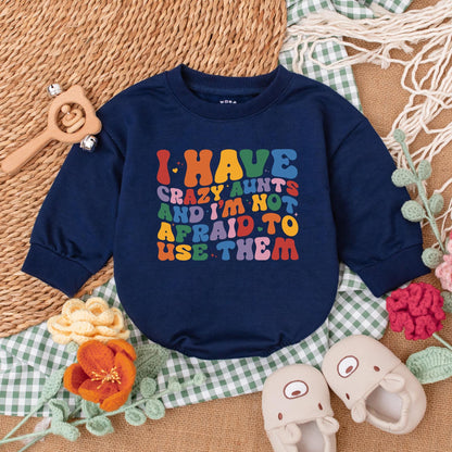 I Have Crazy Aunts Baby Romper or Auntie's Bestie Bodysuit Cute Cool Aunt Gift Baby Shower, Funny Outfit for New Aunt