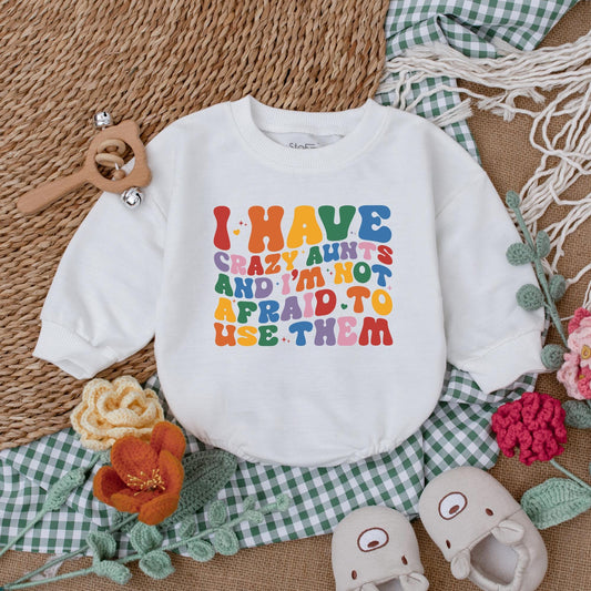 I Have Crazy Aunts Baby Romper or Auntie's Bestie Bodysuit Cute Cool Aunt Gift Baby Shower, Funny Outfit for New Aunt