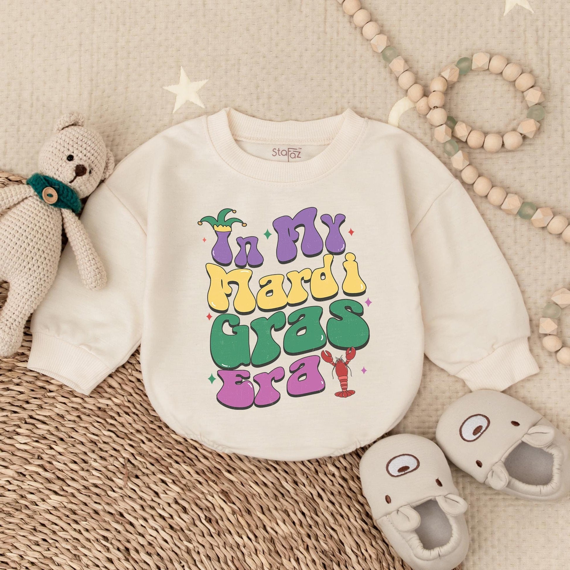 Mardi Gras Baby Romper Outfit for Boy: Fat Tuesday King Cake Party Gift, Cute Baby Clothes, Fun Newborn Bodysuit, Celebrate!