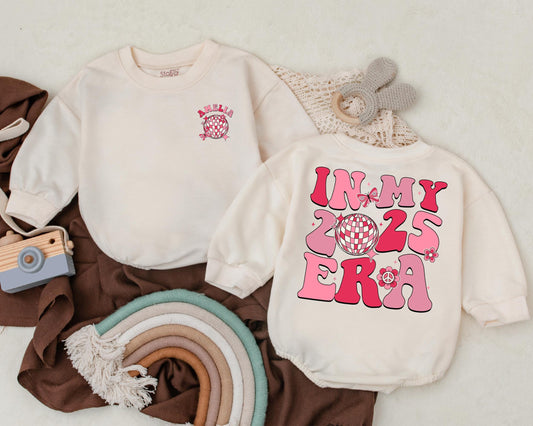 Personalized Name In My 2025 Era Romper Newborn Bodysuit Baby Girl Clothes Baby Shower Gift First Birthday Outfit Custom Name