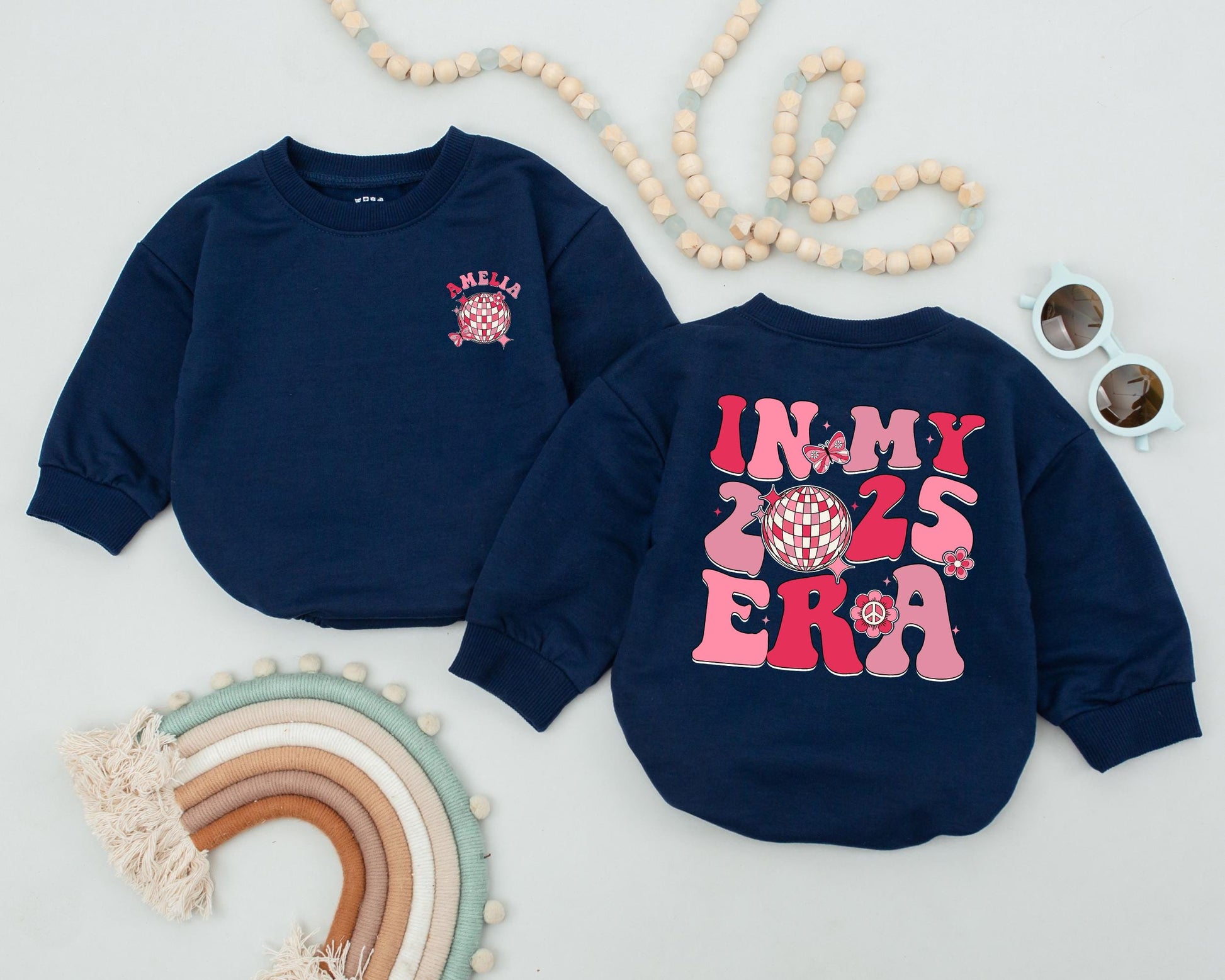 Personalized Name In My 2025 Era Romper Newborn Bodysuit Baby Girl Clothes Baby Shower Gift First Birthday Outfit Custom Name