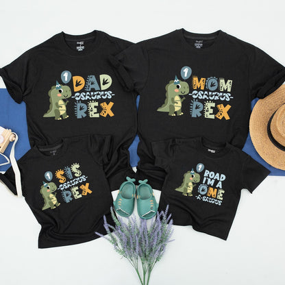 Matching Dino Birthday Shirts: One-A-Saurus 1st Birthday Outfit Family Tees for Mom Dad Boy Girl