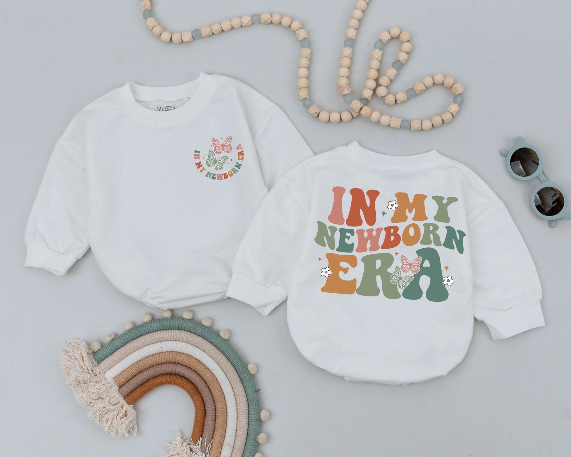 In My Newborn Era Romper - Retro Groovy Baby Boy Bodysuit or Girl Outfit, Baby Shower Gift, First Birthday