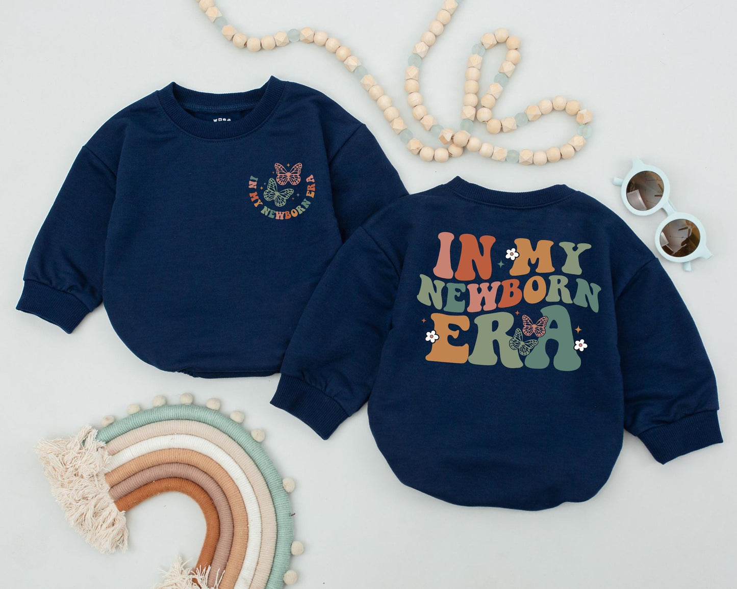 In My Newborn Era Romper - Retro Groovy Baby Boy Bodysuit or Girl Outfit, Baby Shower Gift, First Birthday