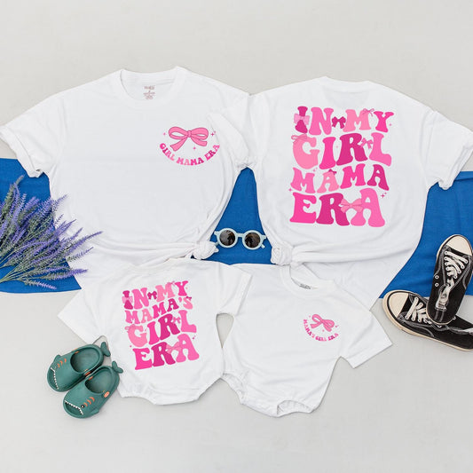 Mama's Girl Era Matching Outfits with Pink Bows for Mom and Baby Girl Shower & Mother's Day Gifts