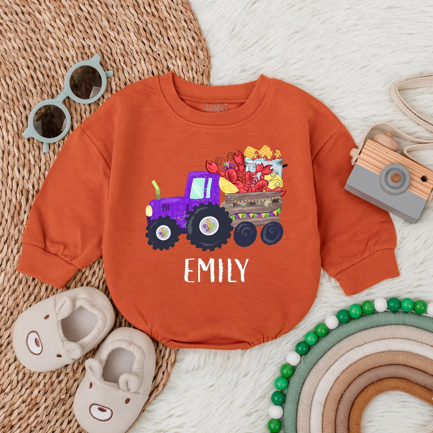Custom Mardi Gras Baby Romper King Cake Bodysuit Festive First Birthday Outfit Soft Cotton Baby Shower Gift for Newborn Infant