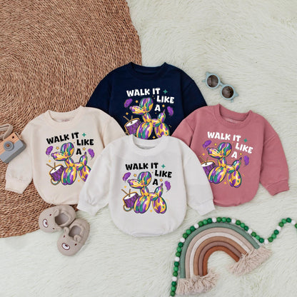 Mardi Gras Bubble Romper Funny King Cake Baby Bodysuit Baby Shower Gift Festive Holiday Newborn First Birthday Matching Outfits