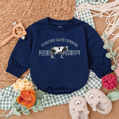 Future Gate Opener Romper Western Baby Bodysuit Newborn Bubble Outfit Rodeo Baby Shower Gift Boy Clothes