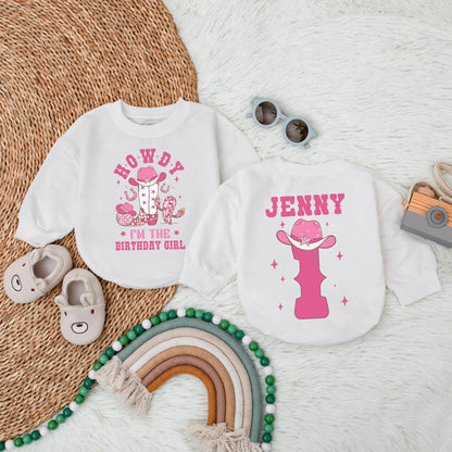 Custom My First Rodeo Bubble Romper First Birthday Outfit Baby Girl Western Cowgirl Style Adorable 1st Birthday Baby Gift Comfortable Short Sleeve Bodysuit