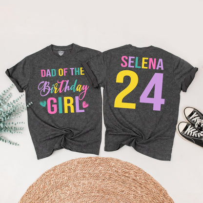 Birthday Girl Family Matching Shirts Mom Dad Colorful Celebration Outfits Fun Kids Birthday Party Tees