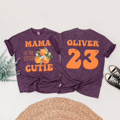 Little Cutie Orange Baby Outfit: Family Matching Shirts & Romper with Retro Floral Designs for Baby Shower & Newborn Gift - Cute & Personalized
