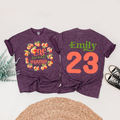 One Sweet Peach Matching Family Birthday Shirts Coordinating Mommy and Me Peach & Green Watercolor Wreath Outfit 1st Birthday