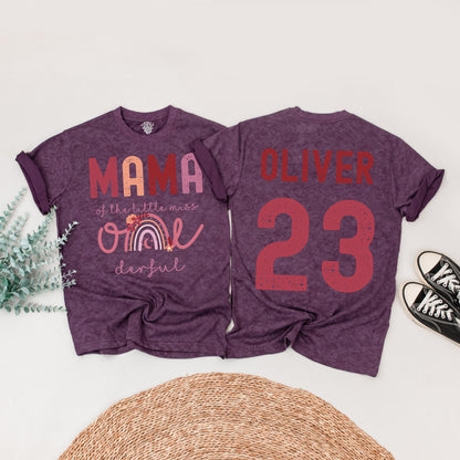 Onederful First Birthday Family Matching Shirts Boho Rainbow Little Miss One Birthday Outfit Mama Mom Daughter Celebration