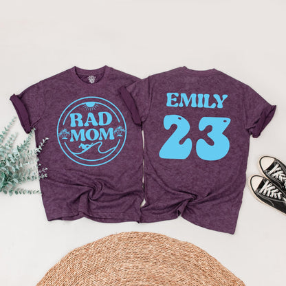 Rad Mom Surf Birthday Family Shirts: The Big One, Emily & Oliver Matching Outfits - Vintage Surf's Up Theme, 1st Birthday Surfer Celebration (137 chars)