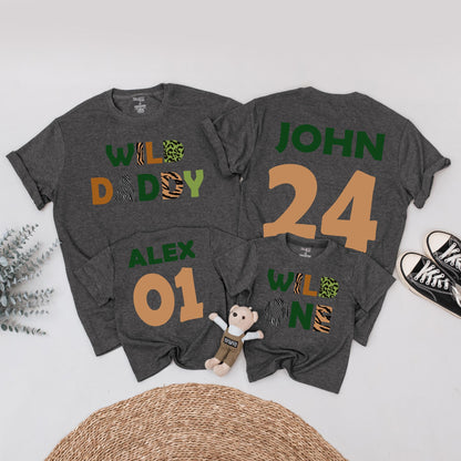 Wild One Birthday Matching Family Shirts: Safari Zoo Theme, Mommy Daddy Baby Outfit, Animal Print, 1st Birthday Party, Vacation Shirts 136