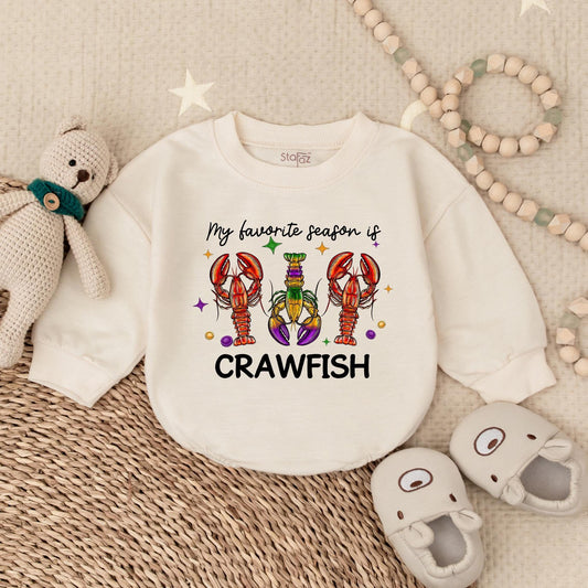 Mardi Gras Crawfish Baby Bubble Romper Festive Baby Girl Outfit Newborn Infant Clothes Holiday Vibes King Cake Celebration