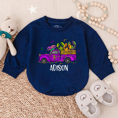 Custom Mardi Gras Crawfish Baby Bubble Romper Festive Baby Boy Outfit Newborn Bodysuit Infant Clothes Fun Celebration