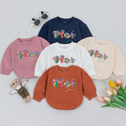 Personalized Happy Mardi Gras Baby Romper First Carnival Festival Outfit Infant Tee Baby Announcement Clothes