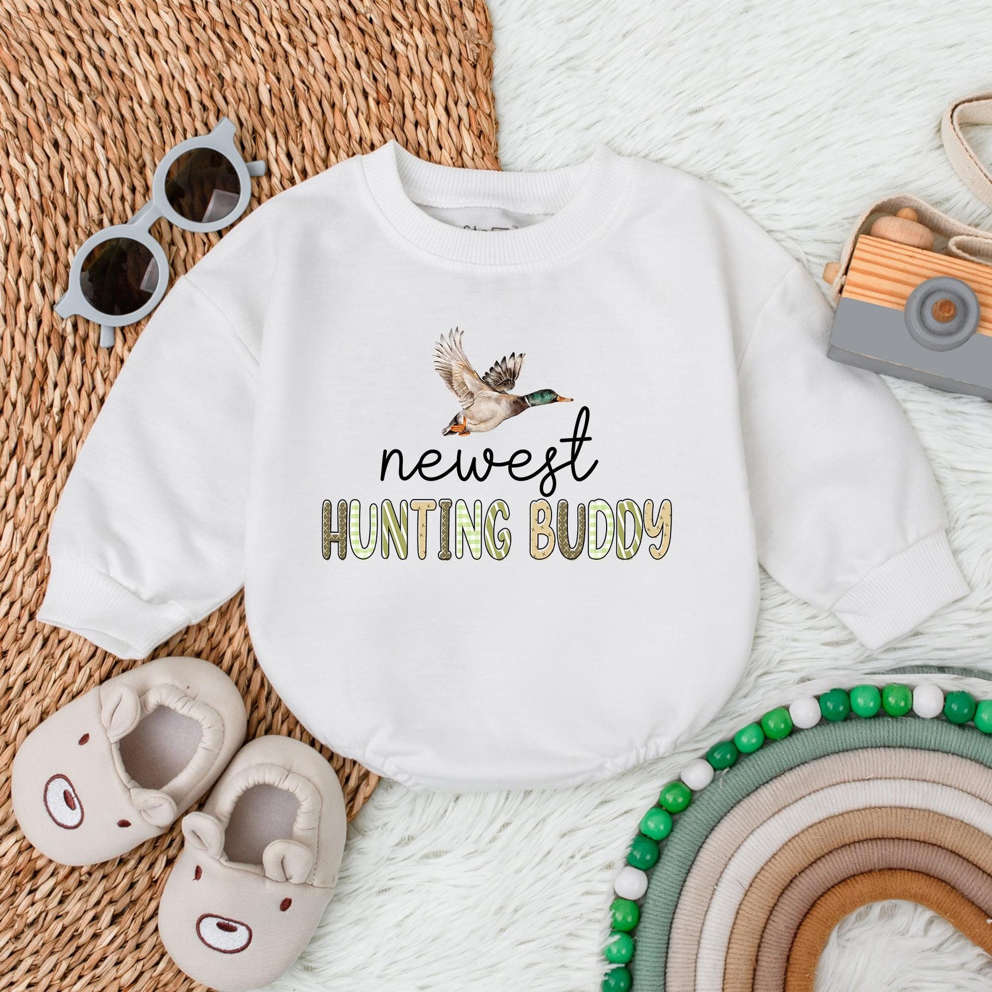 Mallard Duck Hunting Buddy Baby Bubble Romper Adorable Newborn Gift Cozy Soft Cotton Sleepsuit First Birthday Outfit