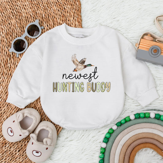 Mallard Duck Hunting Buddy Baby Bubble Romper Adorable Newborn Gift Cozy Soft Cotton Sleepsuit First Birthday Outfit