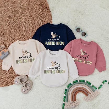 Mallard Duck Hunting Buddy Baby Bubble Romper Adorable Newborn Gift Cozy Soft Cotton Sleepsuit First Birthday Outfit
