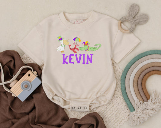 Custom Mardi Gras Baby Romper Cute Sweatshirt Outfit Unisex Baby Shower Gift Newborn Clothes