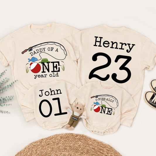 O-Fish-ally One 1st Birthday Fishing Shirt Outfit Baby Boy, Matching Family, Reel Cool Dad, Mommy and Me, Party