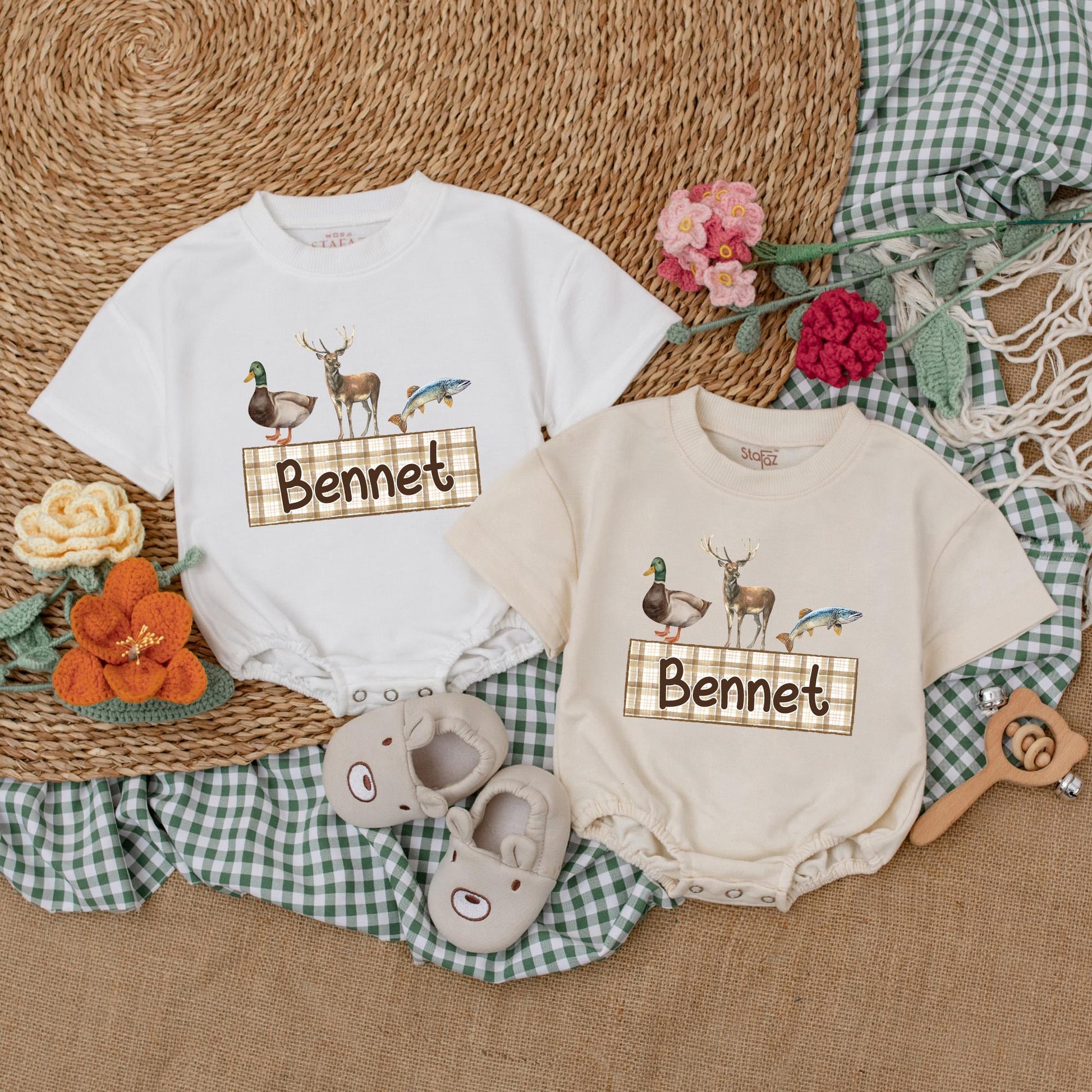 Personalized Mallard Duck Hunting Baby Boy Romper, Duck Hunting Season Gift, Hunter Baby Bodysuit, Duck Lover New Baby Gift