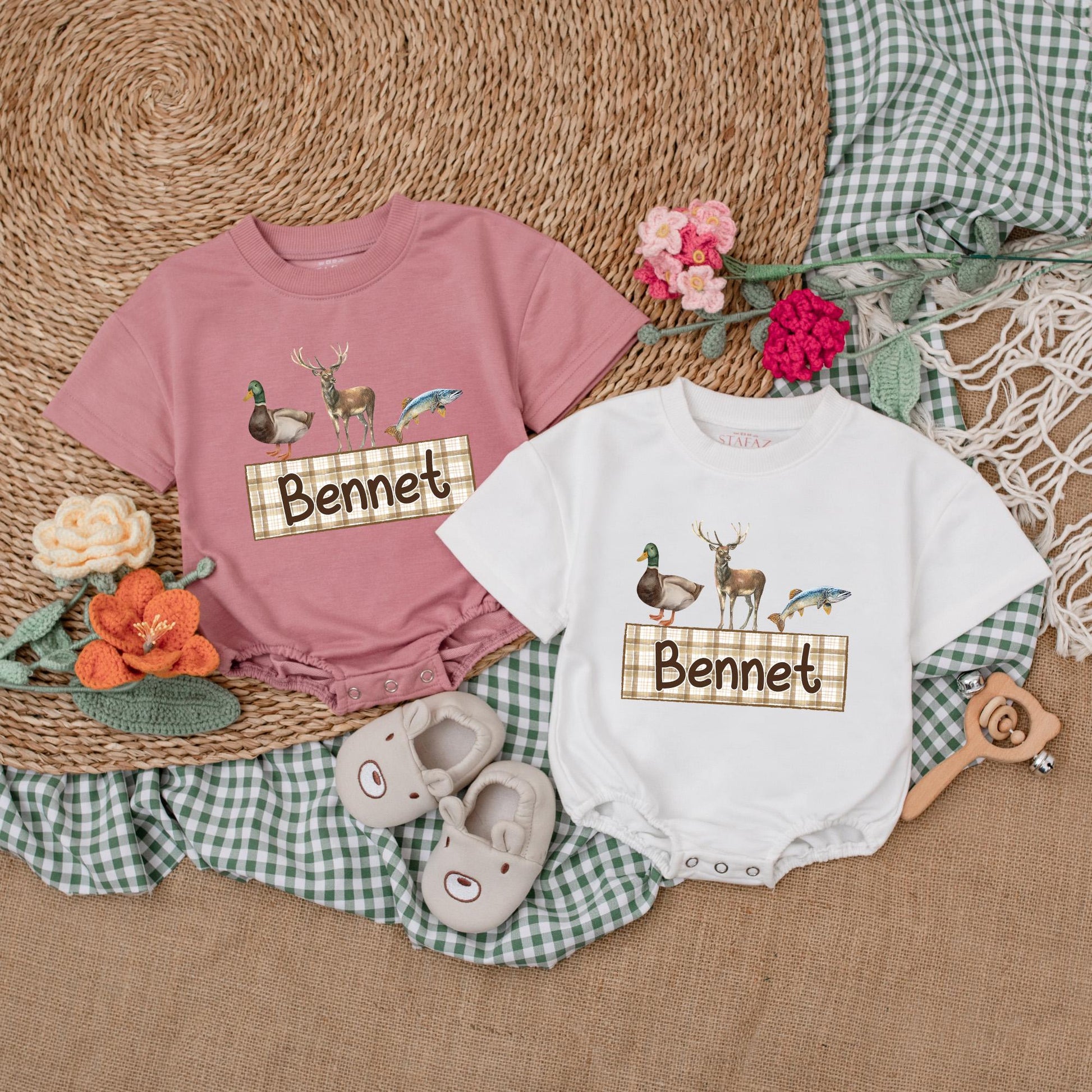 Personalized Mallard Duck Hunting Baby Boy Romper, Duck Hunting Season Gift, Hunter Baby Bodysuit, Duck Lover New Baby Gift