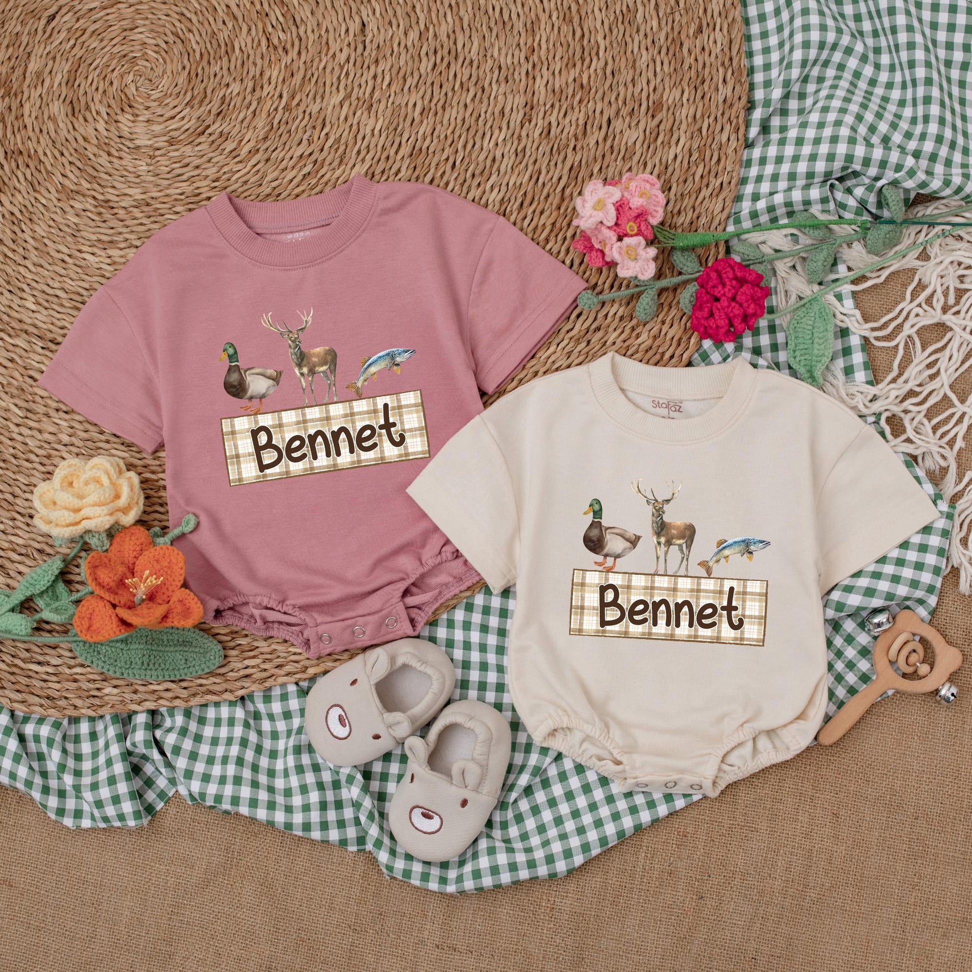 Personalized Mallard Duck Hunting Baby Boy Romper, Duck Hunting Season Gift, Hunter Baby Bodysuit, Duck Lover New Baby Gift