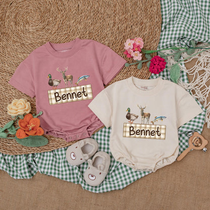 Personalized Mallard Duck Hunting Baby Boy Romper, Duck Hunting Season Gift, Hunter Baby Bodysuit, Duck Lover New Baby Gift