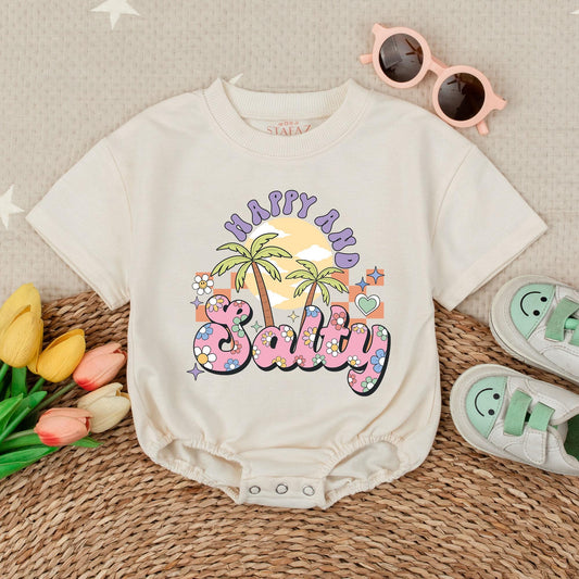 Summer Beach Baby Girl Bubble Romper Hawaiian Vacation Outfit Natural Cotton Comfortable Baby Summer Clothes For Girls