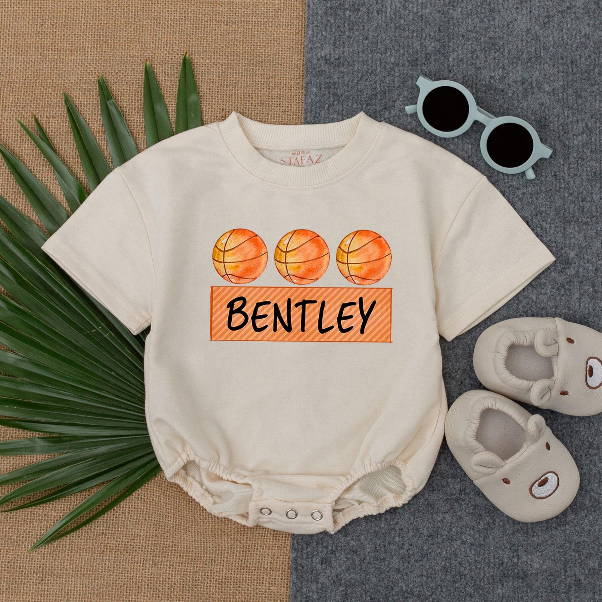 Custom Name Basketball Baby Outfit Newborn Clothes Boy, Game Day Bodysuit, Baby Shower Gift, Future Baller, Soft