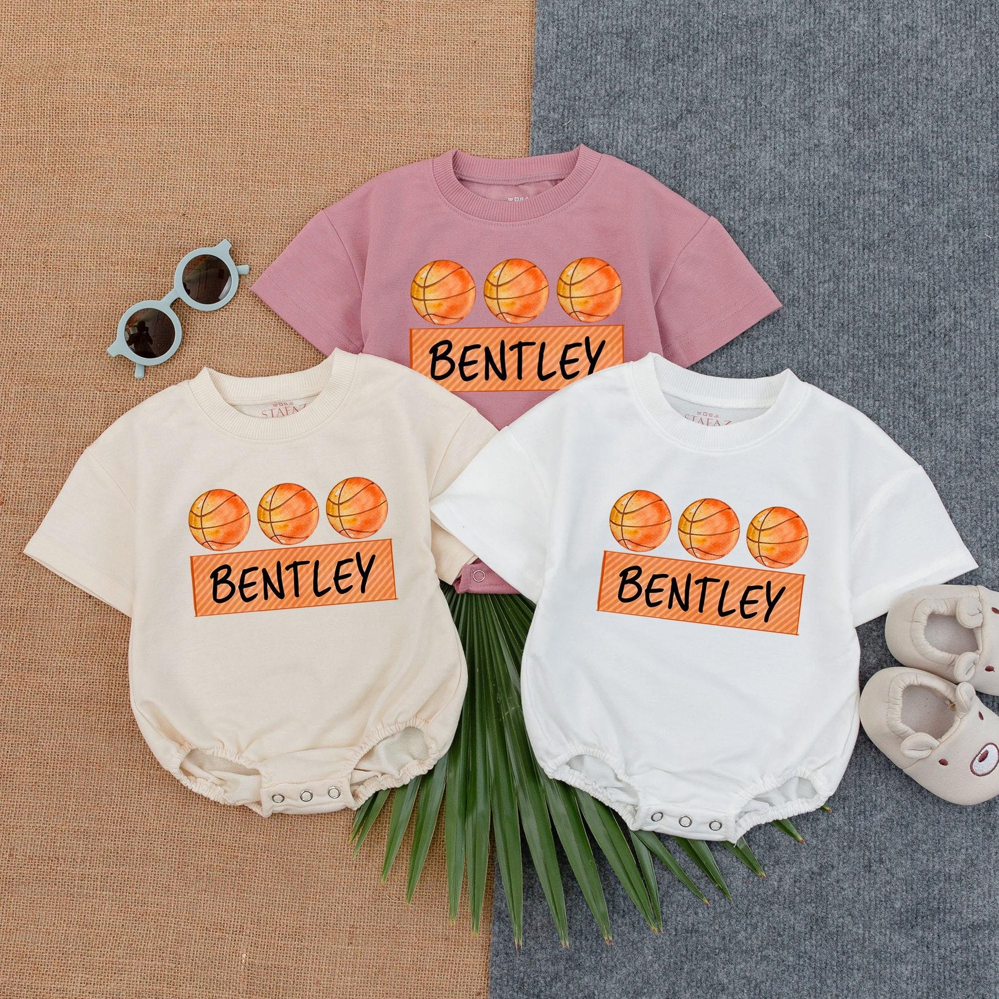Custom Name Basketball Baby Outfit Newborn Clothes Boy, Game Day Bodysuit, Baby Shower Gift, Future Baller, Soft