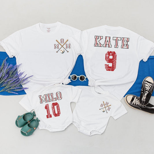 Custom Two-Sided Baseball Shirt Mommy and Me Baseball Team Shirt Game Day Gift for Baseball Season