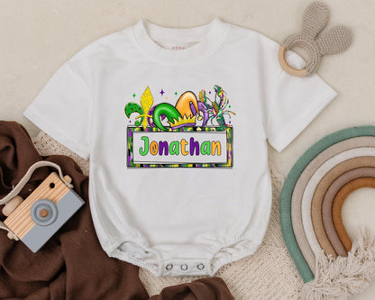 Custom Mardi Gras Baby Romper Cute Sweatshirt Outfit Unisex Newborn Gift