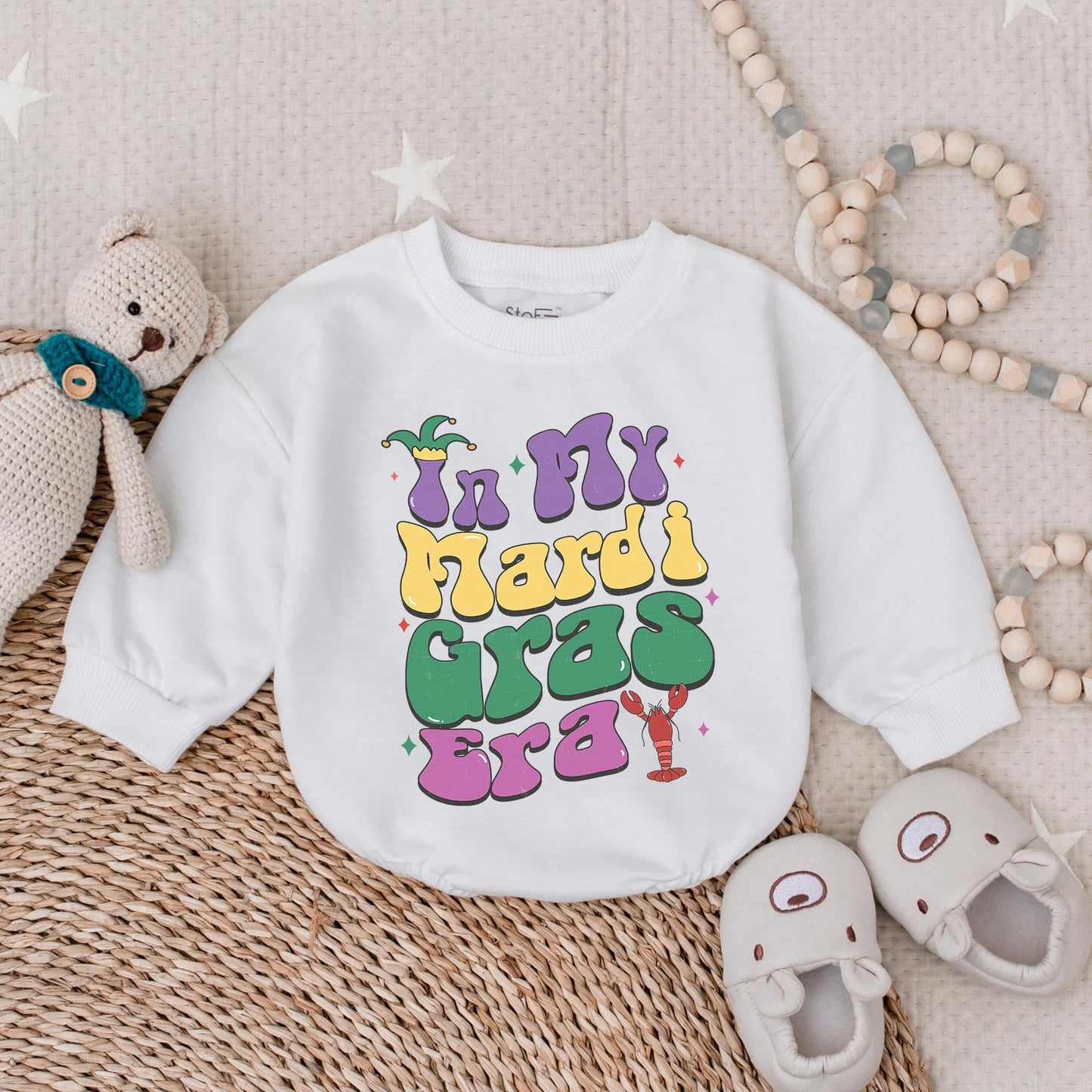 Mardi Gras Baby Romper Outfit for Boy: Fat Tuesday King Cake Party Gift, Cute Baby Clothes, Fun Newborn Bodysuit, Celebrate!