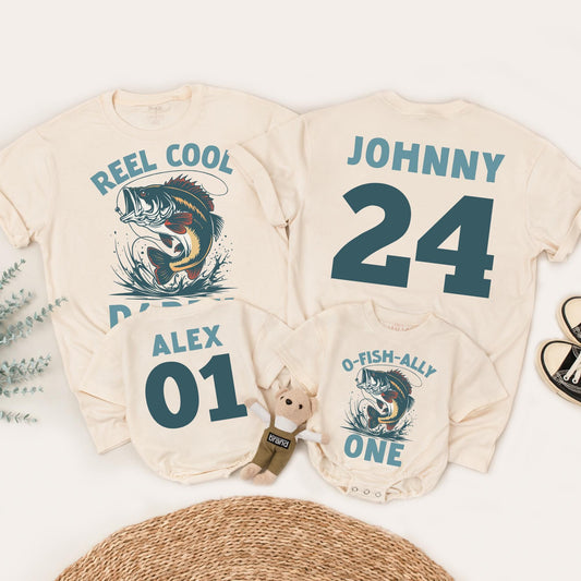 O-Fish-Ally One 1st Birthday Fishing Shirt Matching Family Outfits Baby Romper Reel Cool Dad Boy & Girl Party Wear
