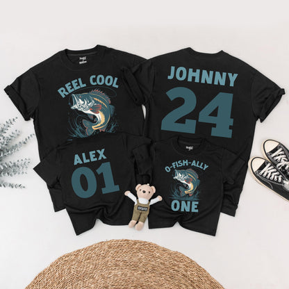 O-Fish-Ally One 1st Birthday Fishing Shirt Matching Family Outfits Baby Romper Reel Cool Dad Boy & Girl Party Wear