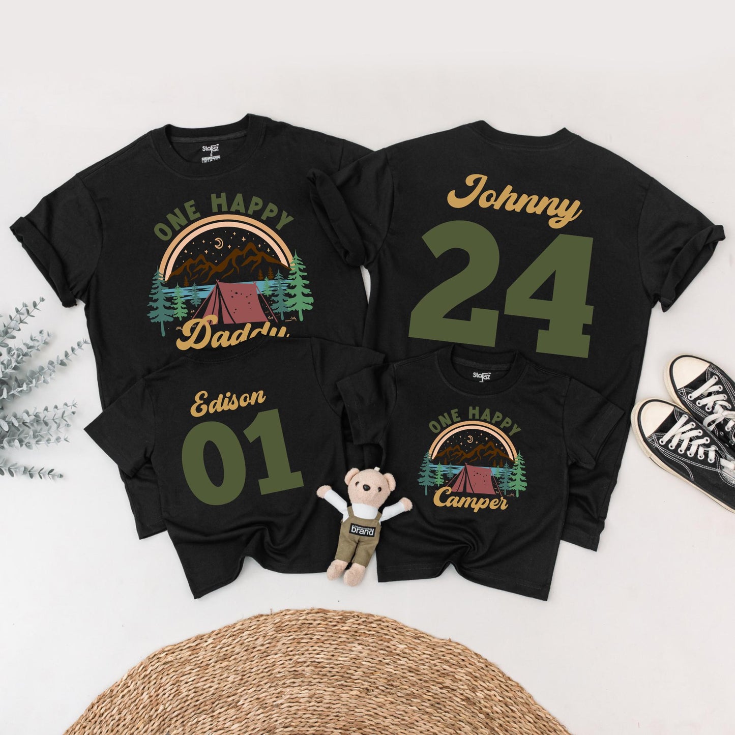 One Happy Camper First Birthday T-Shirt & Family Matching Shirts